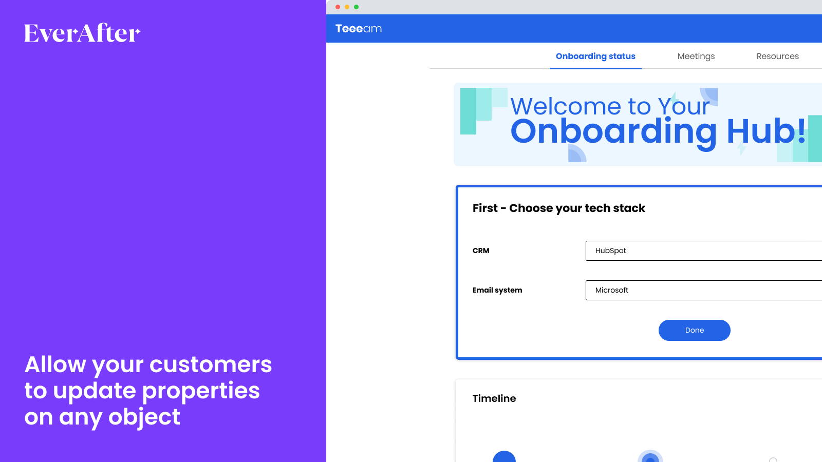 Allow customers to update properties on any HubSpot field